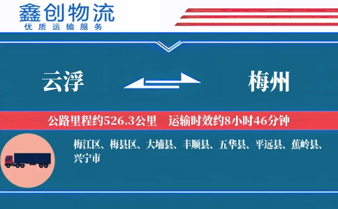 云浮到梅州物流公司