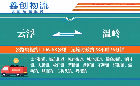 云浮到温岭物流公司