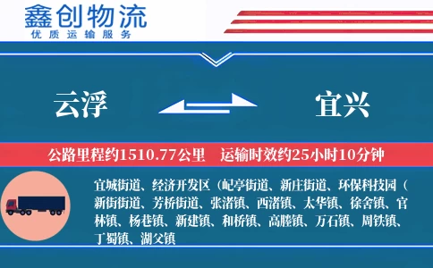 云浮到宜兴物流公司