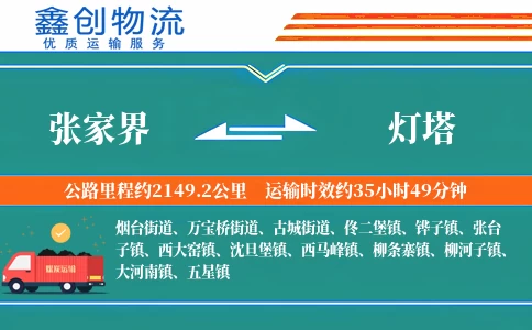 张家界到灯塔物流公司