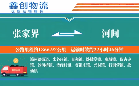 张家界到河间物流公司