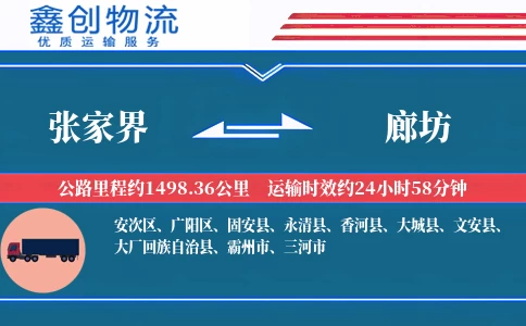 张家界到廊坊物流公司