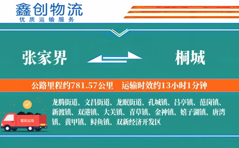 张家界到桐城物流公司