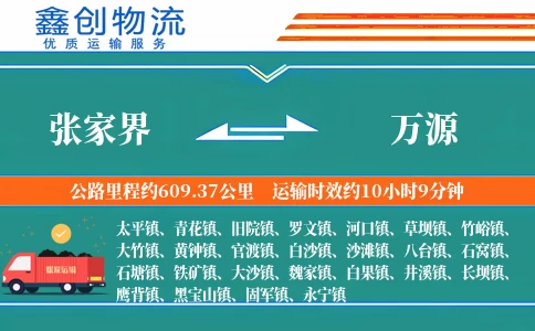 张家界到万源物流公司