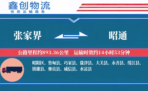 张家界到昭通物流公司