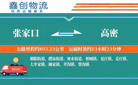 张家口到高密物流公司