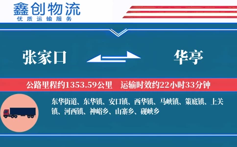 张家口到华亭物流公司