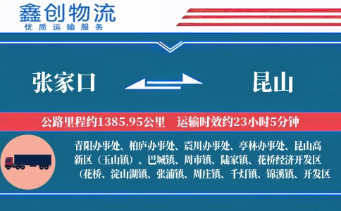 张家口到昆山物流公司