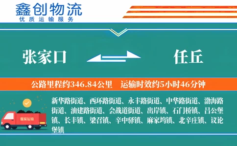 张家口到任丘物流公司