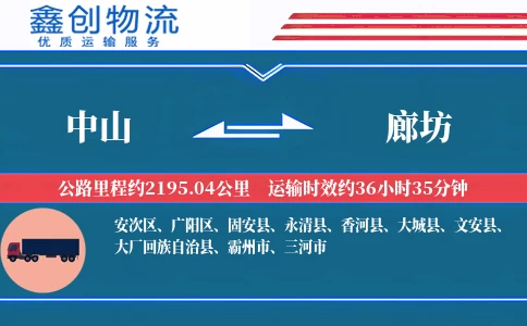 中山到廊坊物流公司