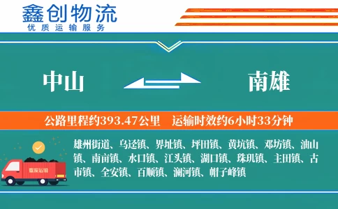 中山到南雄物流公司