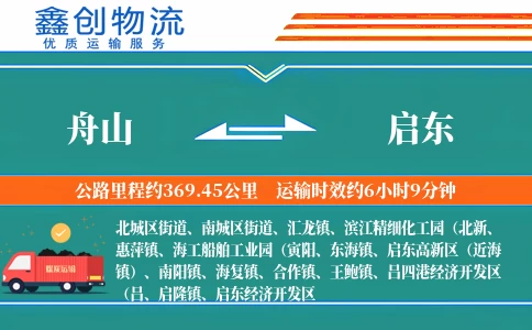 舟山到启东物流公司