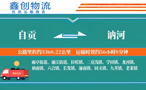 自贡到讷河物流公司