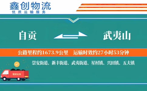 自贡到武夷山物流公司